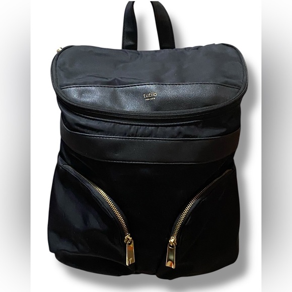 Tulio Backpack with Gold Accents Business Casual  Size 12 x 12 Dark Academia - Picture 10 of 11